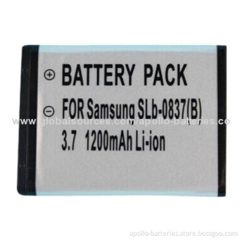 Camera Battery for Samsung SLB-0837, 3.7V/1200mAh, Li-ion